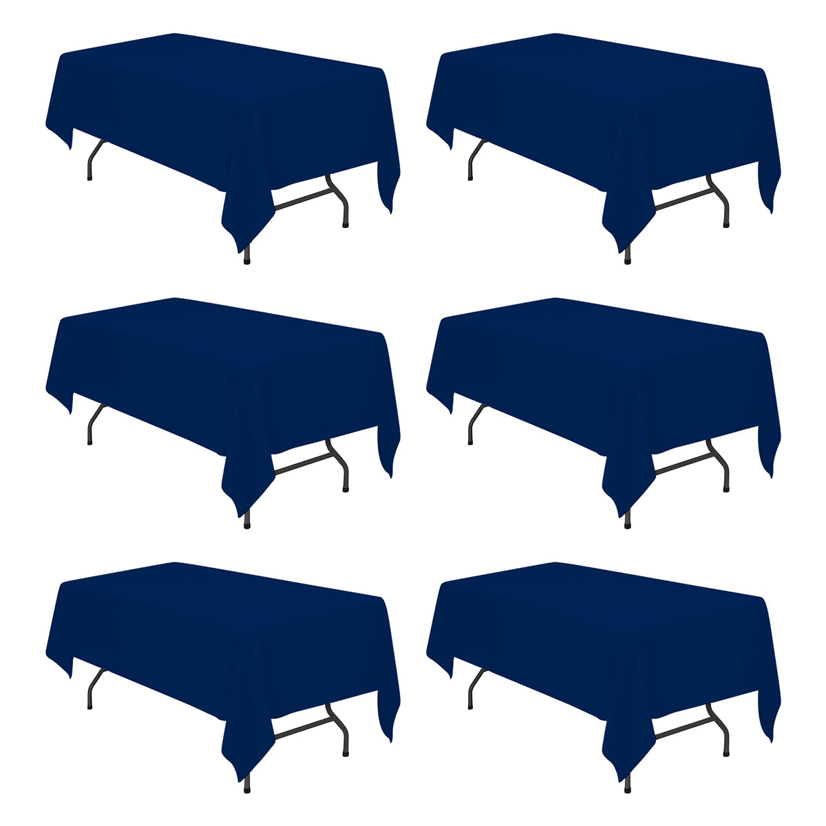 BRILLMAX 6 Pack White Tablecloths 60x126 Inch for 8ft Rectangle Tables