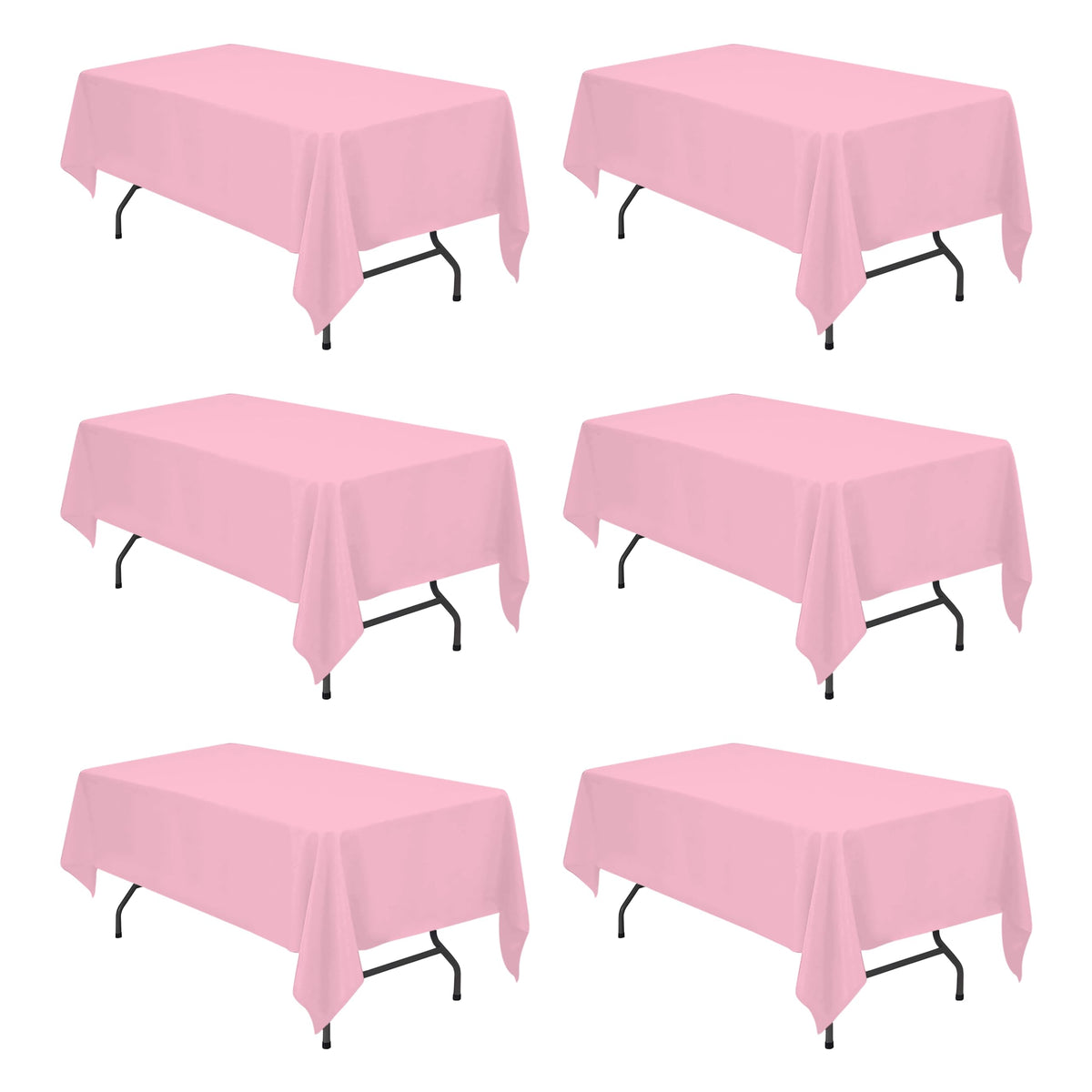 BRILLMAX 6 Pack White Tablecloths 60x126 Inch for 8ft Rectangle Tables