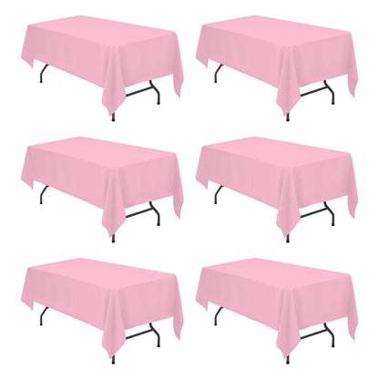 BRILLMAX 6 Pack White Tablecloths 60x126 Inch for 8ft Rectangle Tables