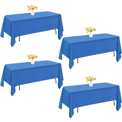 4 Pack Rectangle Tablecloth 60x102 Inch Black Washable Polyester Table Cover for Wedding Dining Table Buffet Parties Banquet Decoration（Black）