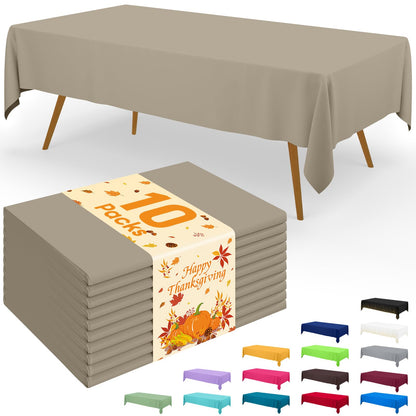 Smiry Plastic Disposable Waterproof Table Cloth - 54 x 108 Inch, 6 Packs