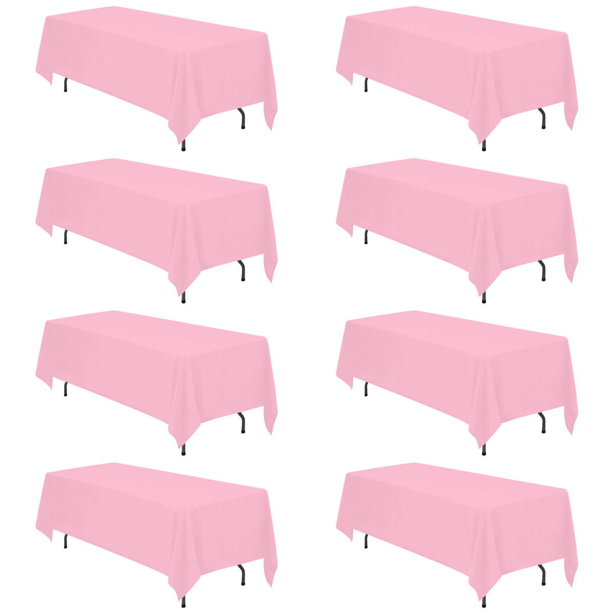 BRILLMAX 6 Pack White Tablecloths 60x126 Inch for 8ft Rectangle Tables