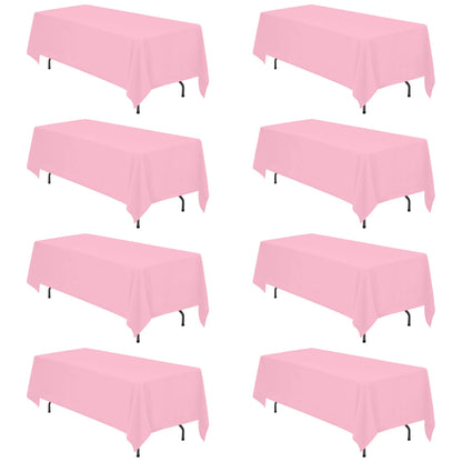 BRILLMAX 6 Pack White Tablecloths 60x126 Inch for 8ft Rectangle Tables