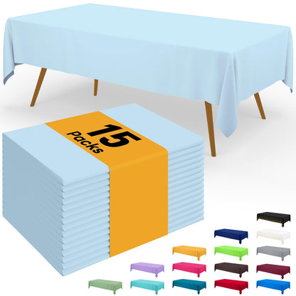Smiry Plastic Disposable Waterproof Table Cloth - 54 x 108 Inch, 6 Packs