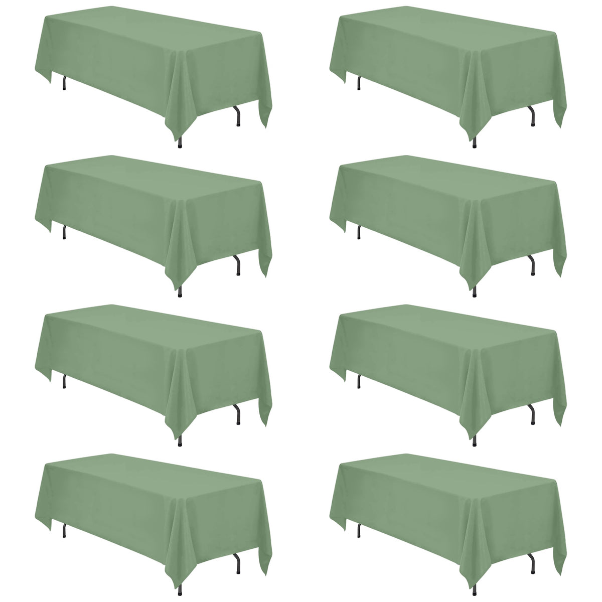 BRILLMAX 6 Pack White Tablecloths 60x126 Inch for 8ft Rectangle Tables