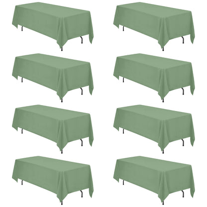 BRILLMAX 6 Pack White Tablecloths 60x126 Inch for 8ft Rectangle Tables