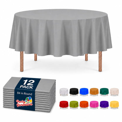 Party Dimensions White Disposable Plastic Tablecloth for Rectangle Tables (12 Pack) Table Cloths for Parties, Events & Weddings, Indoors Outdoors, 54 x 108 inches, Plastic Table Cover