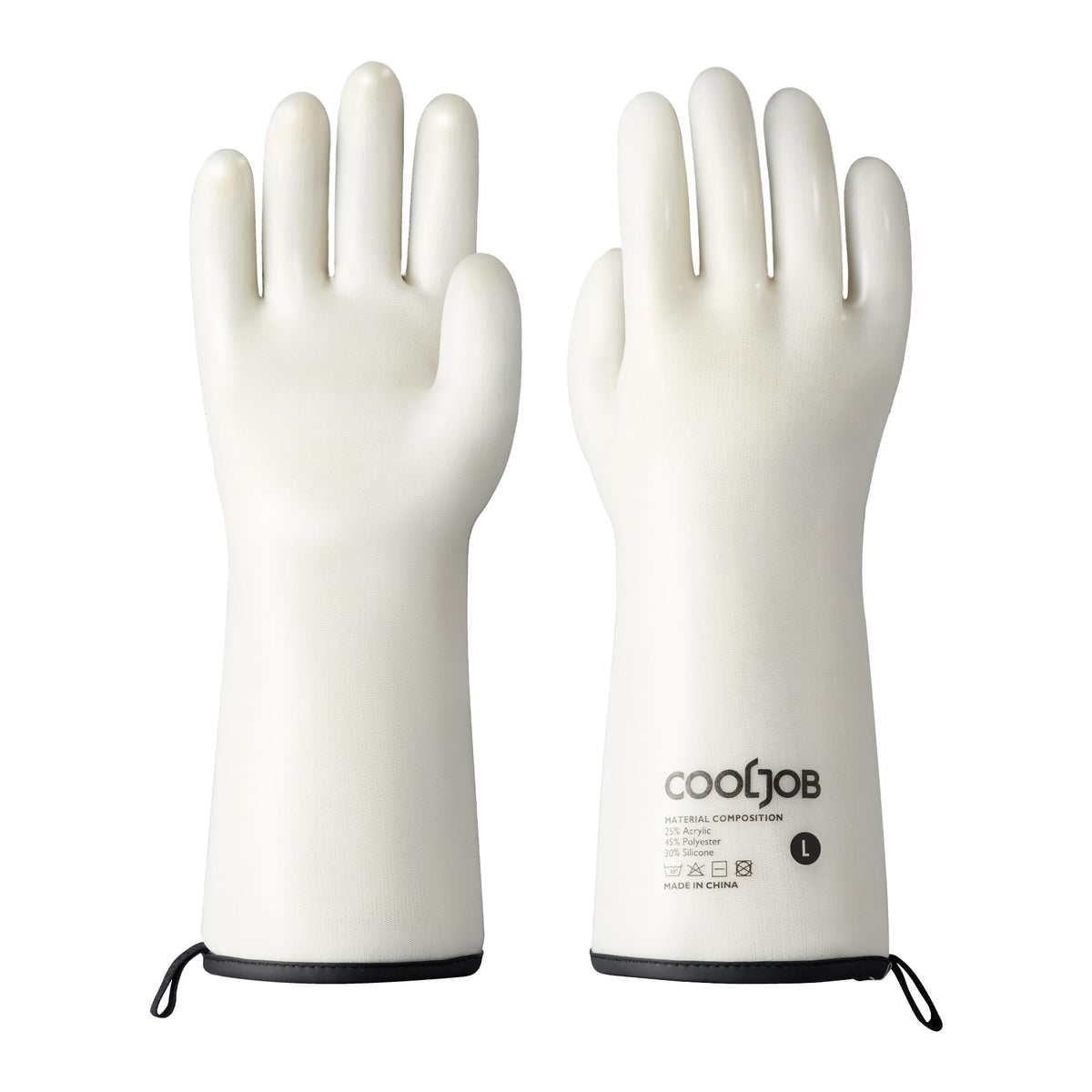 COOLJOB Heat Resistant Oven Gloves, Waterproof BBQ Mitts, Blue, Large