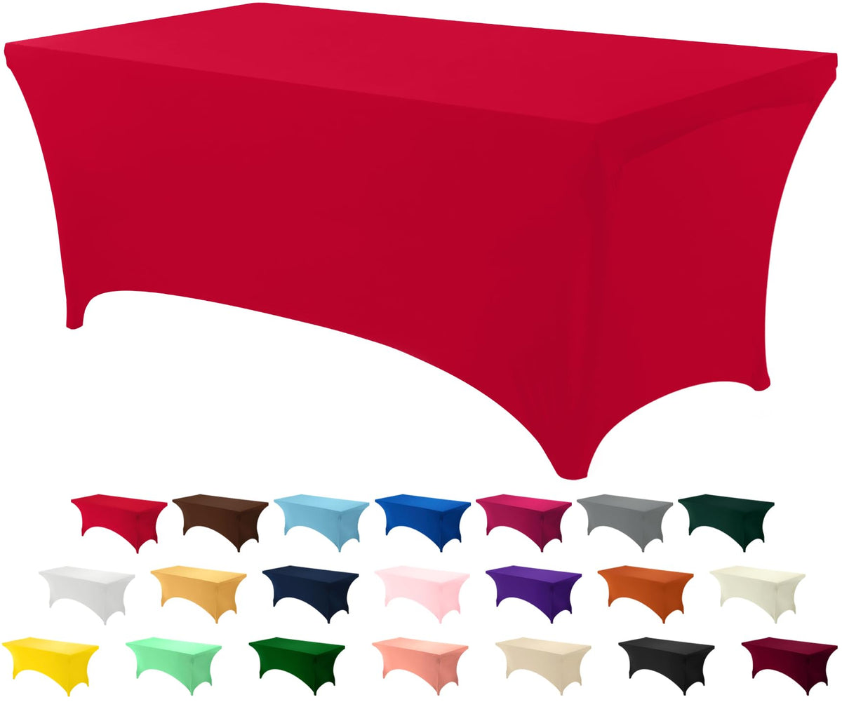 Utopia Kitchen Spandex Table Cloth 2 Pack [4FT, 48Lx30Wx30H Inch, Black]