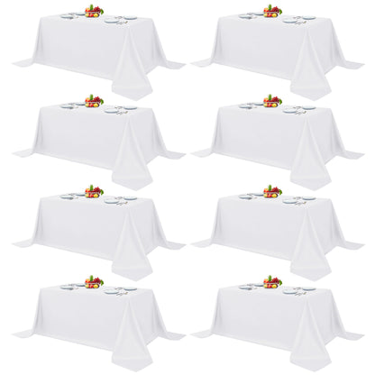 Fitable 6 Pack White Table Cloths 70x120 Inch for 6-8 Ft Rectangle Tables