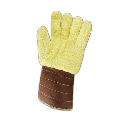 Wells Lamont Industrial 625 JOM Kevlar Terrycloth High-Heat Gloves, Kevlar, X-Large, Brown/Yellow