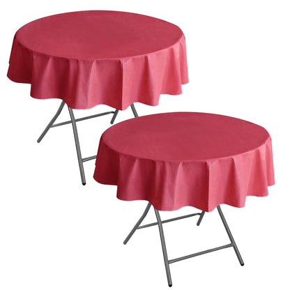 Waterproof Vinyl White Tablecloth With Flannel Backing 2 Pcs 60x120 In