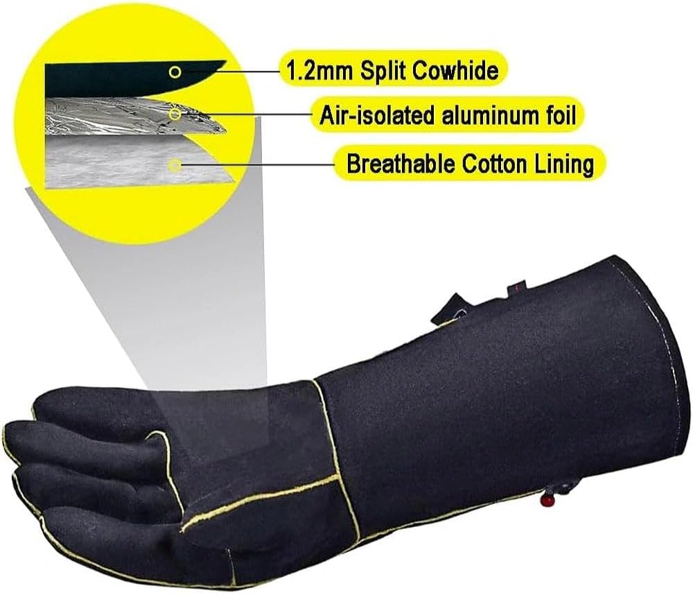 932℉ Heat Resistant Leather Welding Gloves for Men & Women