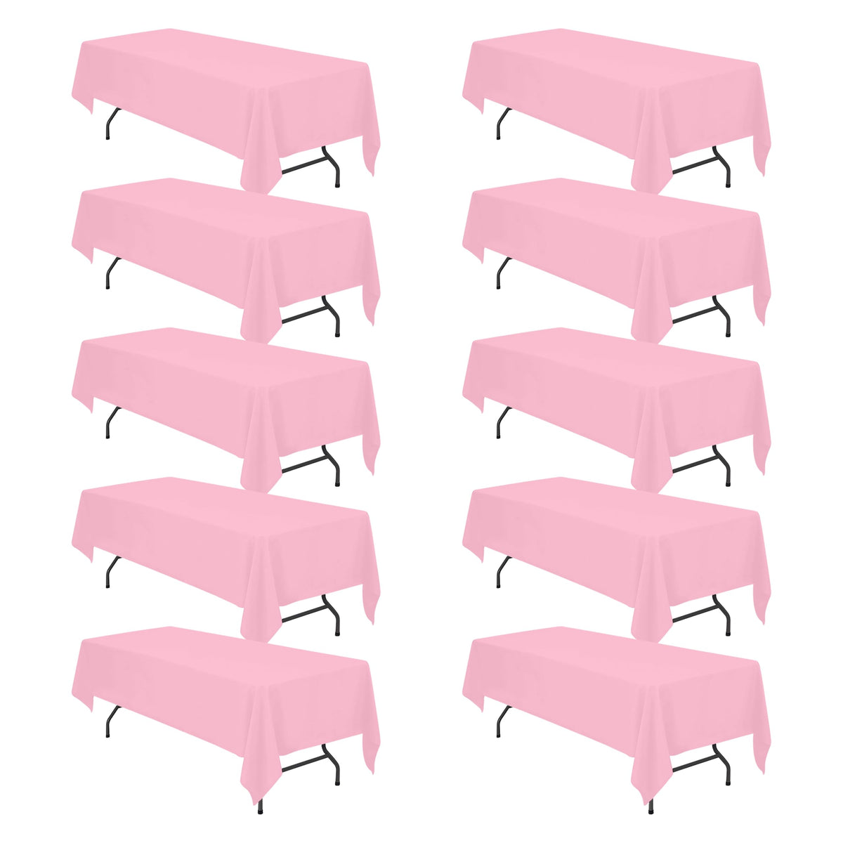 BRILLMAX 6 Pack White Tablecloths 60x126 Inch for 8ft Rectangle Tables
