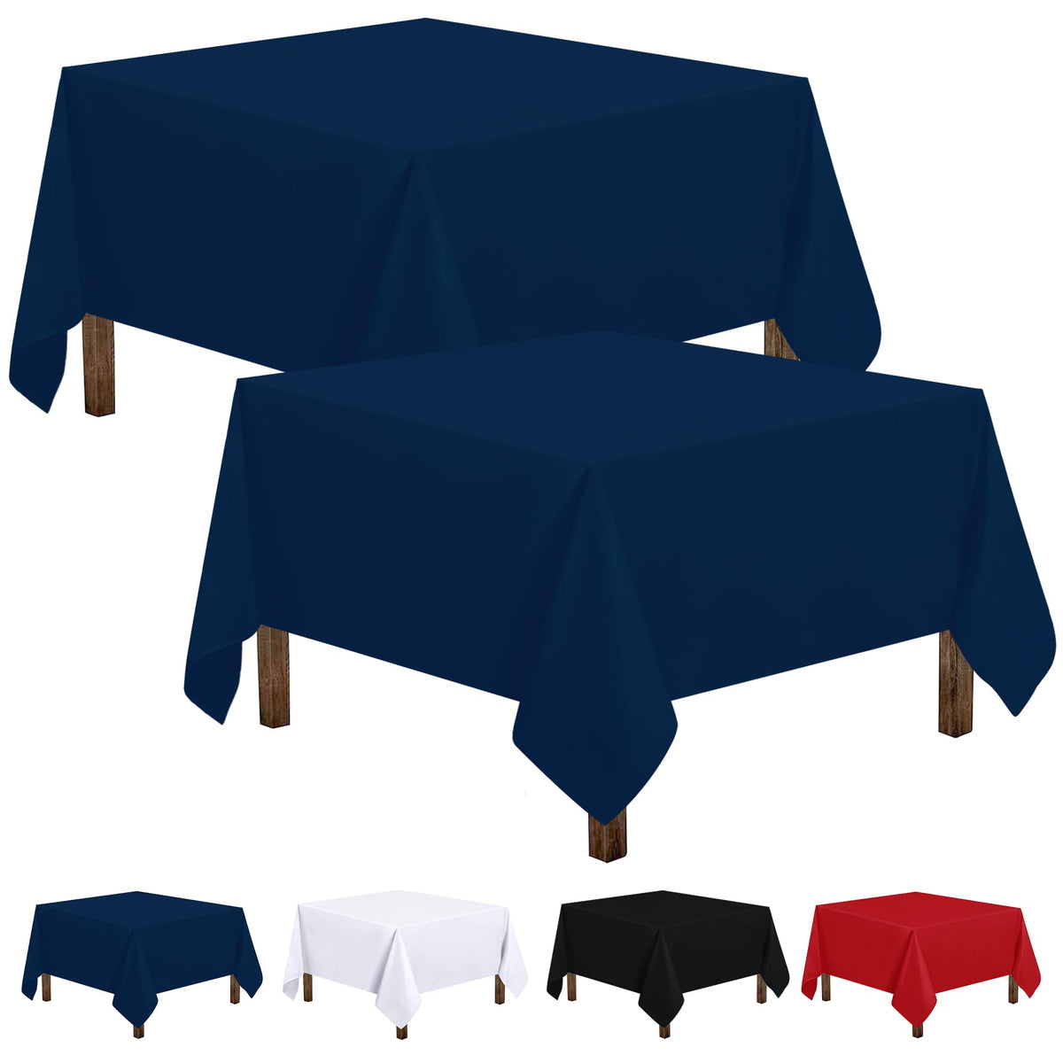 Utopia Kitchen Rectangle Table Cloth 2 Pack [60x102 Inches, Hunter Green]
