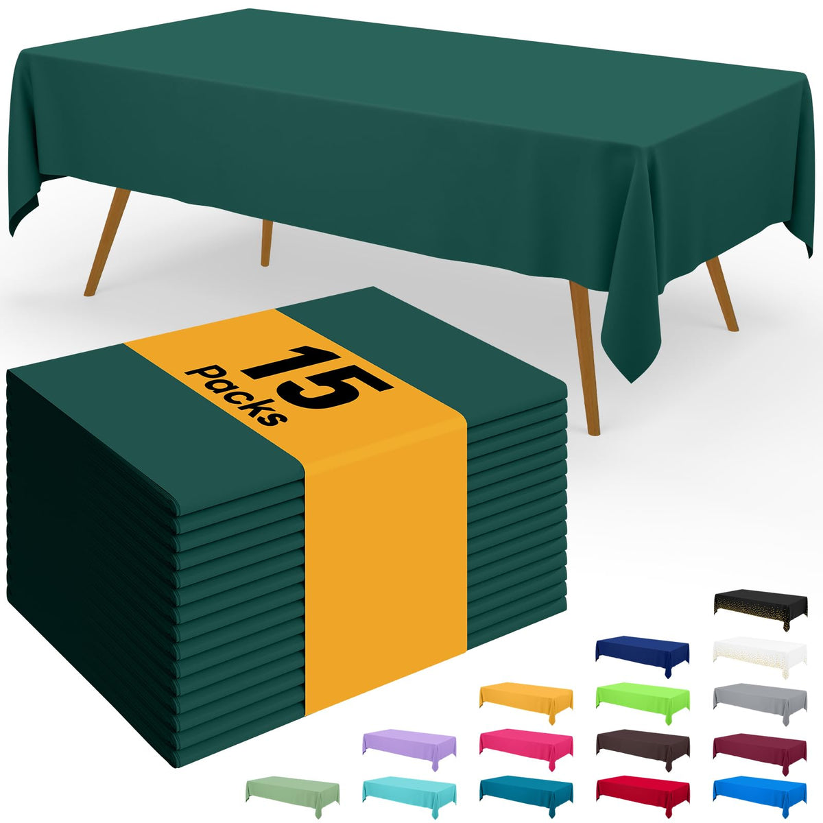 Smiry Plastic Disposable Waterproof Table Cloth - 54 x 108 Inch, 6 Packs