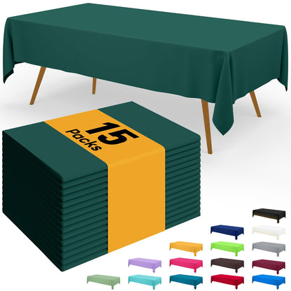 Smiry Plastic Disposable Waterproof Table Cloth - 54 x 108 Inch, 6 Packs