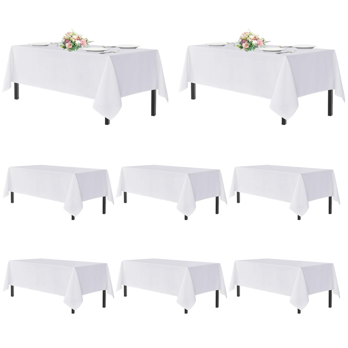 sancua Rectangle Tablecloth, 60 x 84 Inch, Black