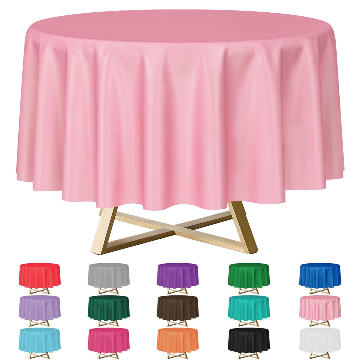 YSYJ 12 Pack Beige 54 x 108 Inch Disposable Plastic Tablecloths Rectangular Table Cloth Plastic Table Cover for Parties