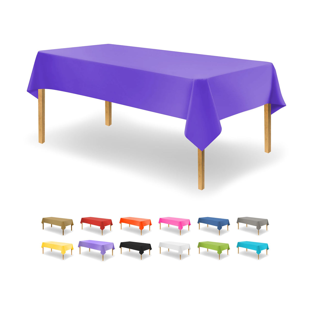 Party Dimensions White Disposable Plastic Tablecloth for Rectangle Tables (12 Pack) Table Cloths for Parties, Events & Weddings, Indoors Outdoors, 54 x 108 inches, Plastic Table Cover
