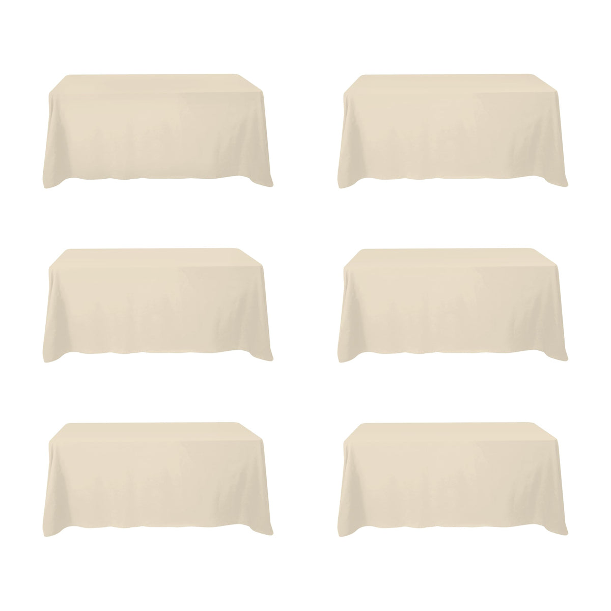 BRILLMAX 6 Pack White Tablecloths 60x126 Inch for 8ft Rectangle Tables