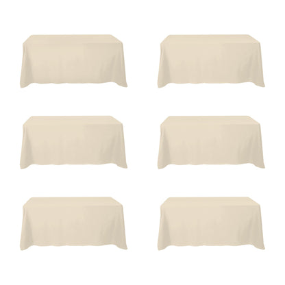 BRILLMAX 6 Pack White Tablecloths 60x126 Inch for 8ft Rectangle Tables