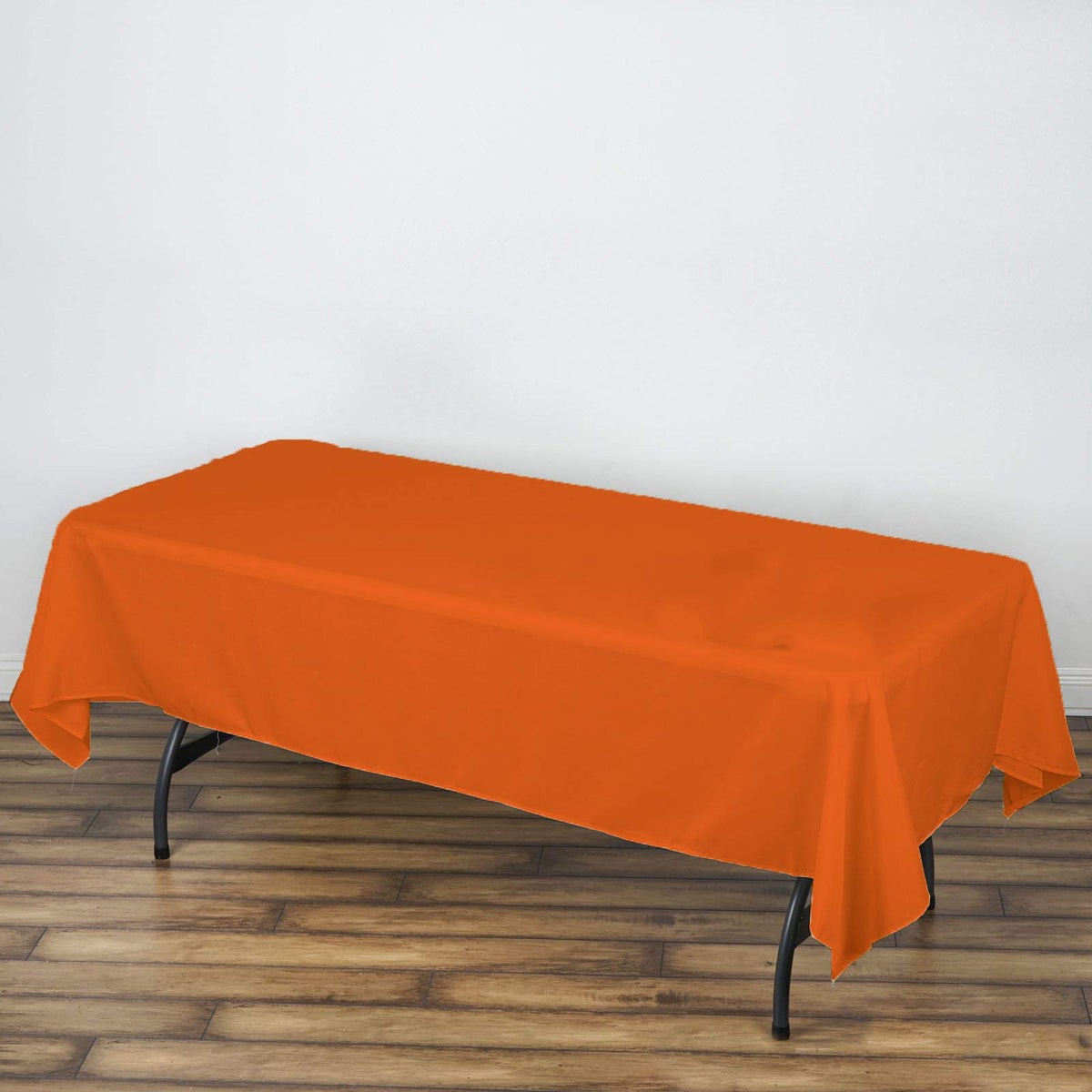 AK TRADING CO. 60 x 102-Inch Rectangular Polyester Tablecloth - Made in USA - Wrinkle-Resistant, Flame Retardant, Durable Party Table Cover, Banquet Tablecloth, Wedding Table Cover - Orange