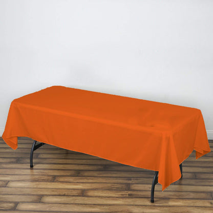 AK TRADING CO. 60 x 102-Inch Rectangular Polyester Tablecloth - Made in USA - Wrinkle-Resistant, Flame Retardant, Durable Party Table Cover, Banquet Tablecloth, Wedding Table Cover - Orange
