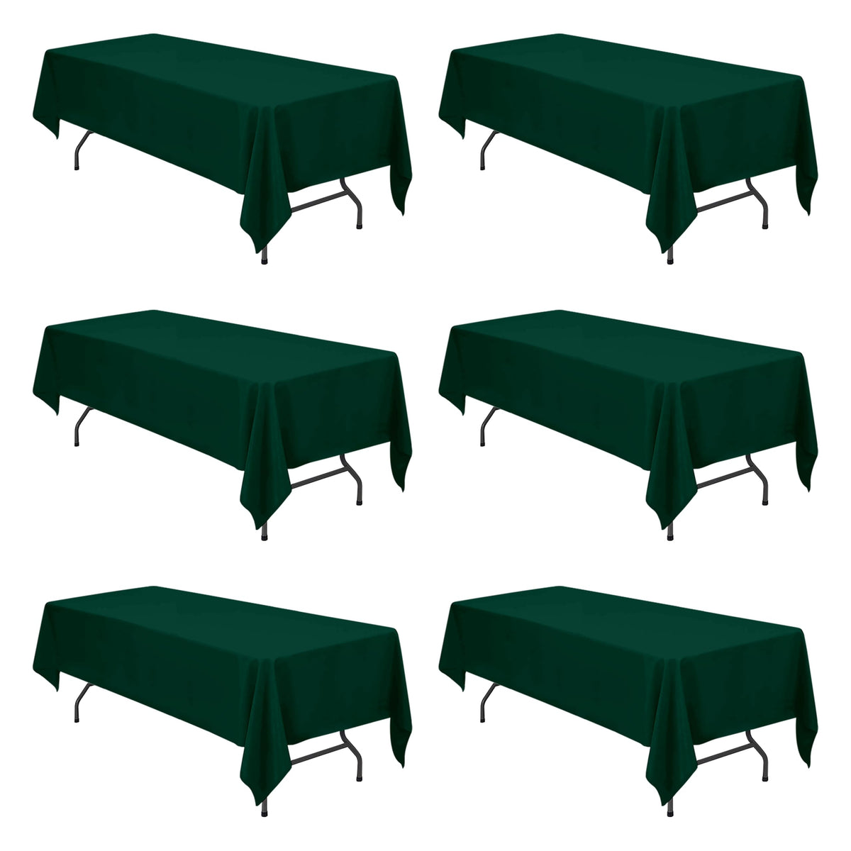 BRILLMAX 6 Pack White Tablecloths 60x126 Inch for 8ft Rectangle Tables