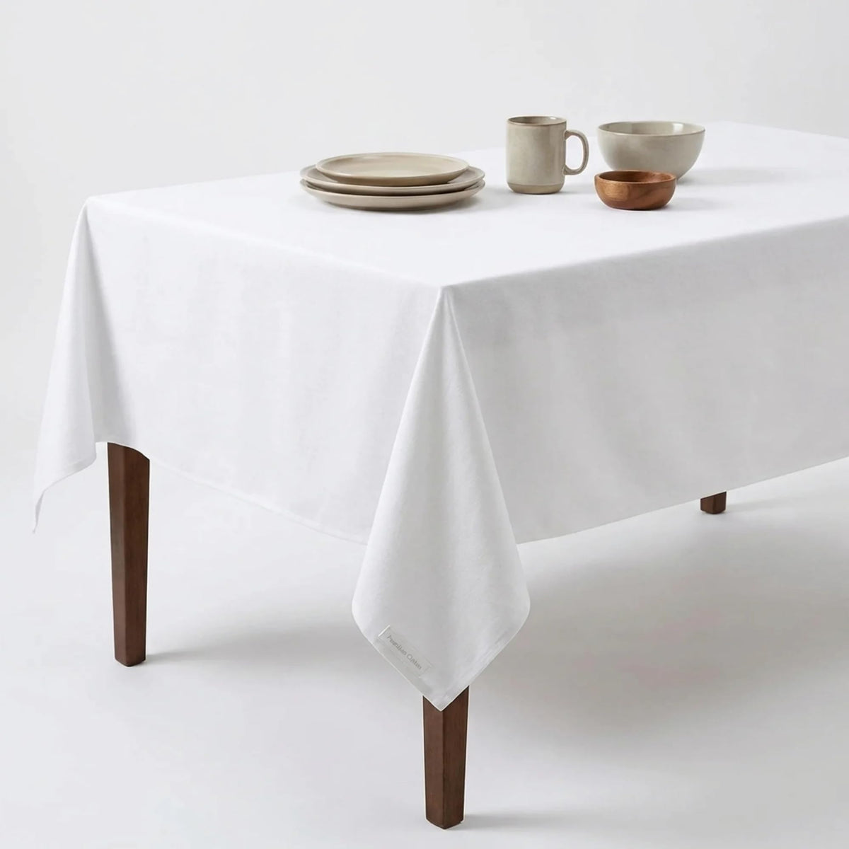 Urban Villa Tabletop Cover Kitchen Dining Tablecloth 100% Cotton Holiday Celebrations Wedding Dinner Parties White Rectangle 60X120 Inches 10-12 Seats Table Cloth