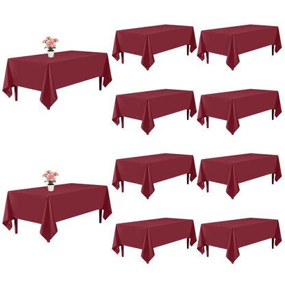 10 Pack Black Tablecloths 60 x 102 Inch for 6 Foot Rectangle Tables