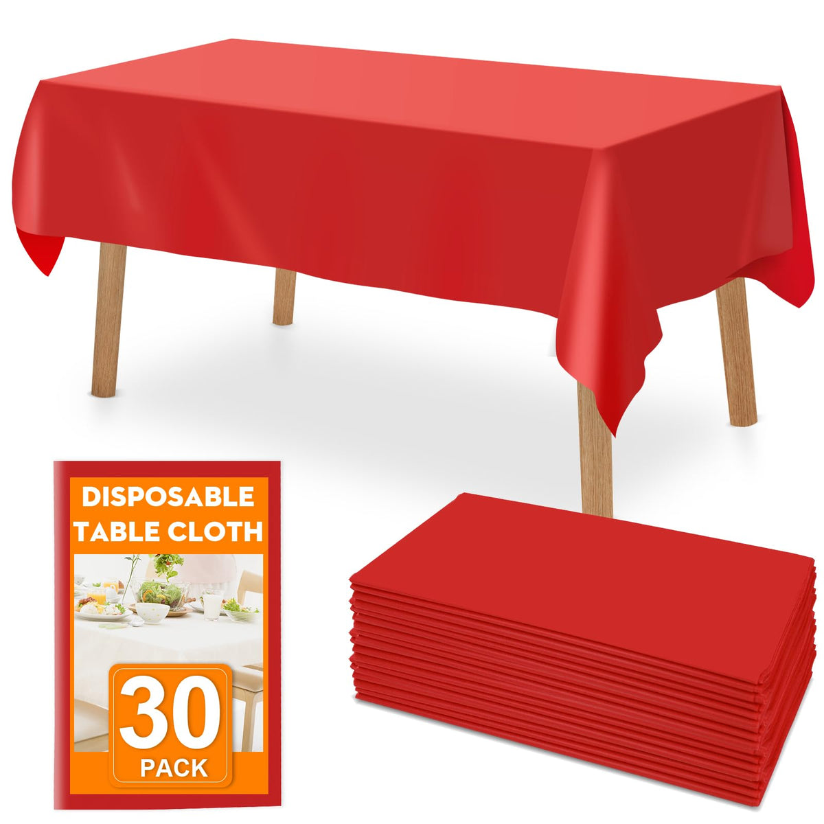 RowinsyDD 30 Pack Black Plastic Tablecloth, Plastic Table Cloths Disposable