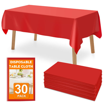 RowinsyDD 30 Pack Black Plastic Tablecloth, Plastic Table Cloths Disposable