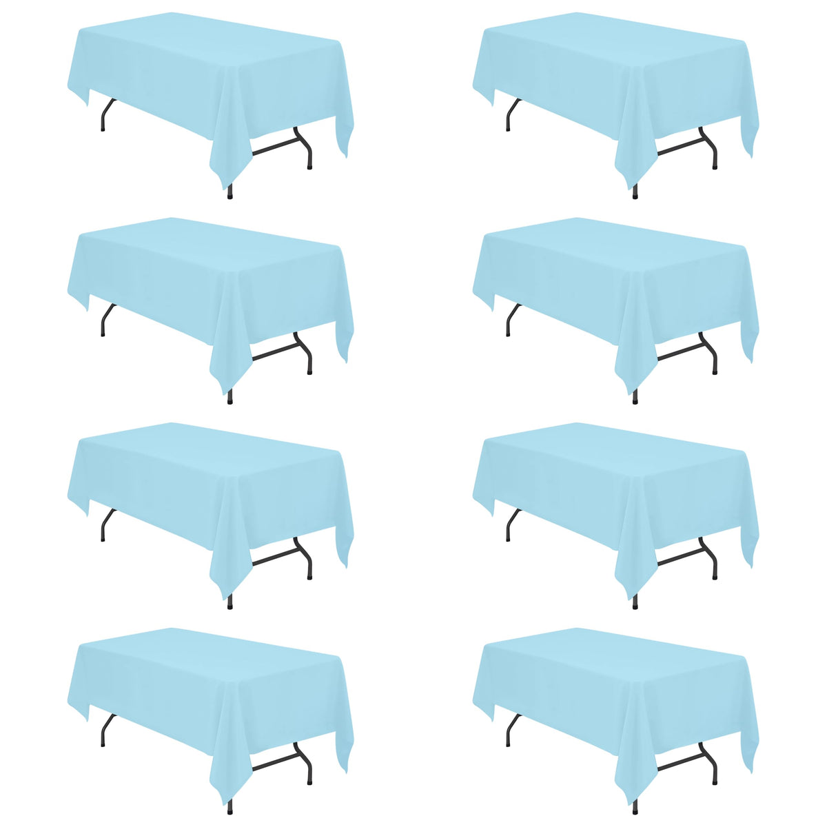 BRILLMAX 6 Pack White Tablecloths 60x126 Inch for 8ft Rectangle Tables