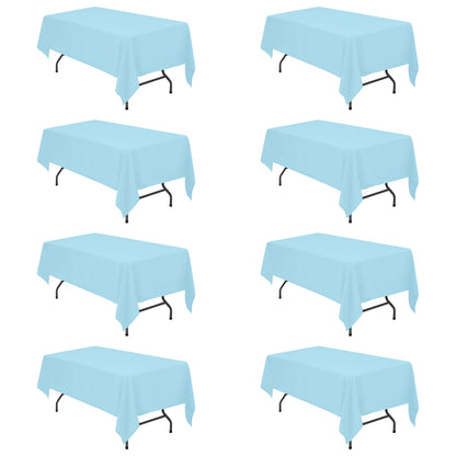 BRILLMAX 6 Pack White Tablecloths 60x126 Inch for 8ft Rectangle Tables