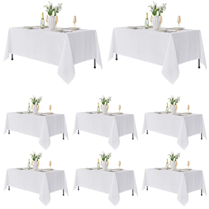 Fitable 6 Pack White Table Cloths 70x120 Inch for 6-8 Ft Rectangle Tables