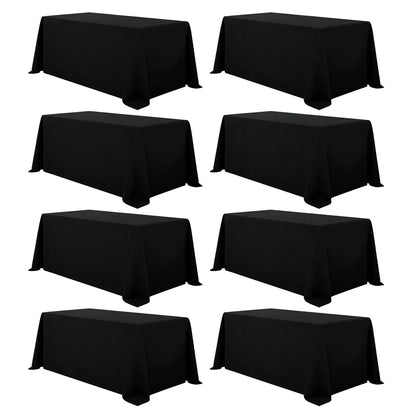 12 Pack Black Tablecloths Rectangle 60 x 102 Inch for 6 Foot Tables