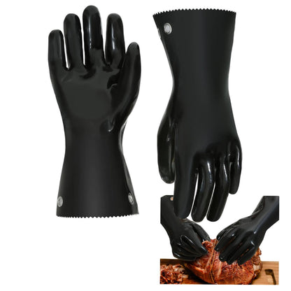 Insulated BBQ Gloves - Heat Resistant, No Stiff for Grill/Cooking/Pit, Grilling & Meat Gloves, Smoker Accessories