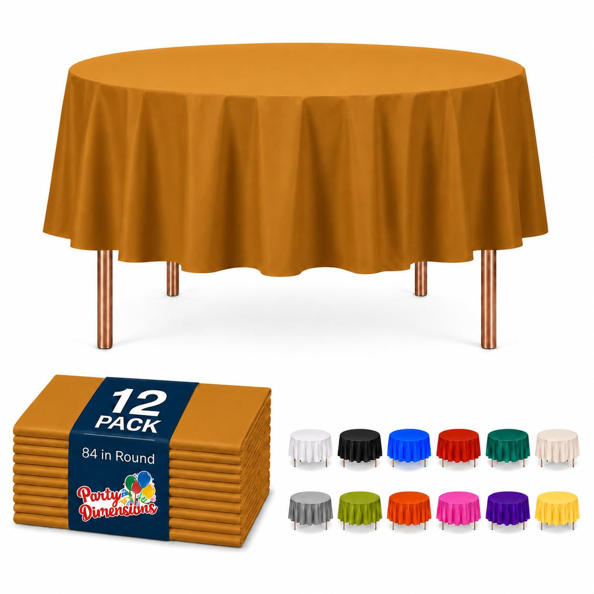 Party Dimensions White Disposable Plastic Tablecloth for Rectangle Tables (12 Pack) Table Cloths for Parties, Events & Weddings, Indoors Outdoors, 54 x 108 inches, Plastic Table Cover