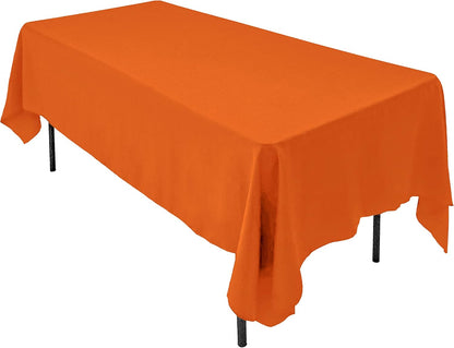 AK TRADING CO. 60 x 102-Inch Rectangular Polyester Tablecloth - Made in USA - Wrinkle-Resistant, Flame Retardant, Durable Party Table Cover, Banquet Tablecloth, Wedding Table Cover - Orange