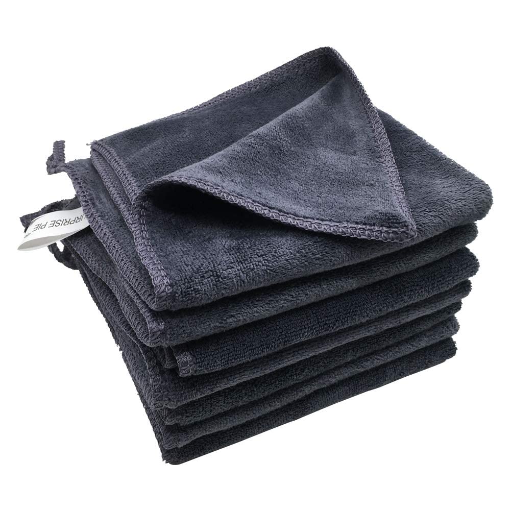 400 GSM Microfiber Cleaning Cloths, Ultra Absorbent, Thick, Lint Free Reusable Cleaning Cloths for Kitchen, Glass, Stainless Steel, Car Detailing & Household Cleaning, 6 Pack, 12" x 12"