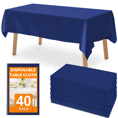 RowinsyDD 30 Pack Black Plastic Tablecloth, Plastic Table Cloths Disposable