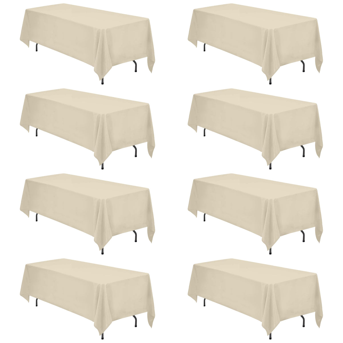 BRILLMAX 6 Pack White Tablecloths 60x126 Inch for 8ft Rectangle Tables