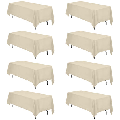 BRILLMAX 6 Pack White Tablecloths 60x126 Inch for 8ft Rectangle Tables