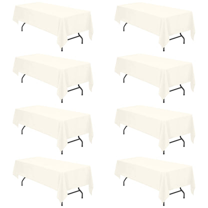 BRILLMAX 6 Pack White Tablecloths 60x126 Inch for 8ft Rectangle Tables