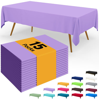 Smiry Plastic Disposable Waterproof Table Cloth - 54 x 108 Inch, 6 Packs