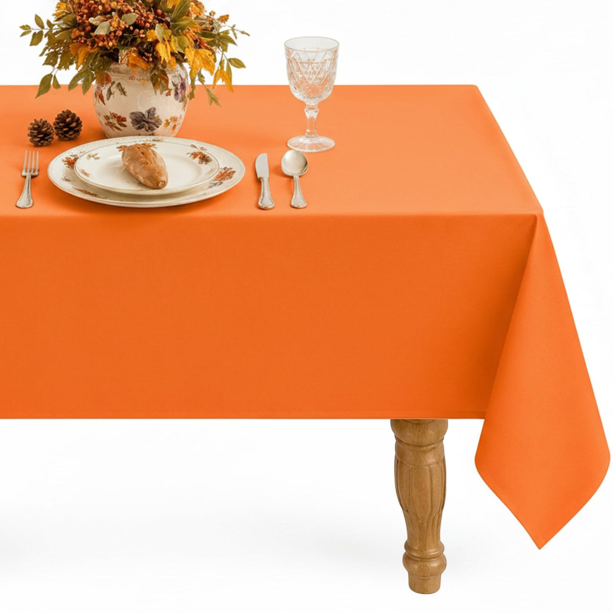 Softalker Orange Tablecloth Rectangle, 60 x 84 Inch