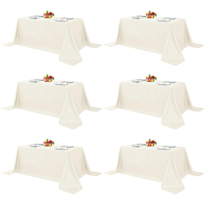 Fitable 6 Pack White Table Cloths 70x120 Inch for 6-8 Ft Rectangle Tables