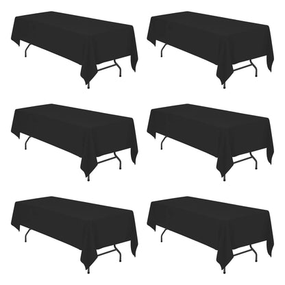 BRILLMAX 6 Pack White Tablecloths 60x126 Inch for 8ft Rectangle Tables