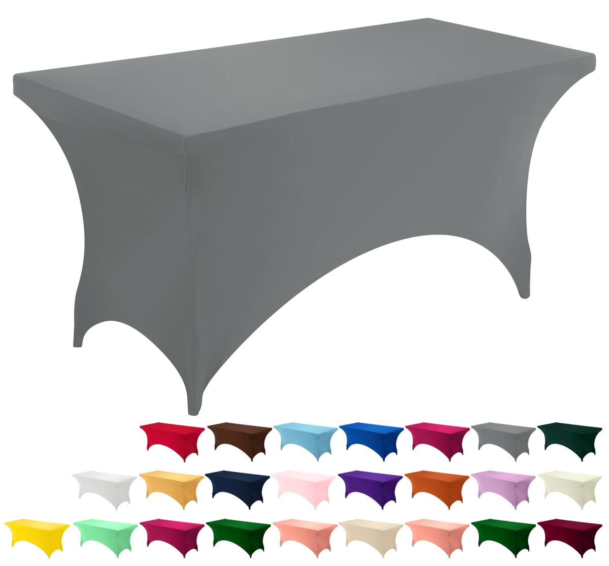 Utopia Kitchen Spandex Table Cloth 2 Pack [4FT, 48Lx30Wx30H Inch, Black]